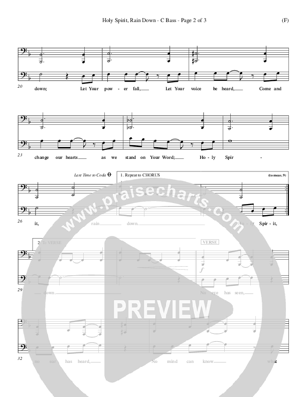 Holy Spirit Rain Down Contrabass (Russell Fragar)