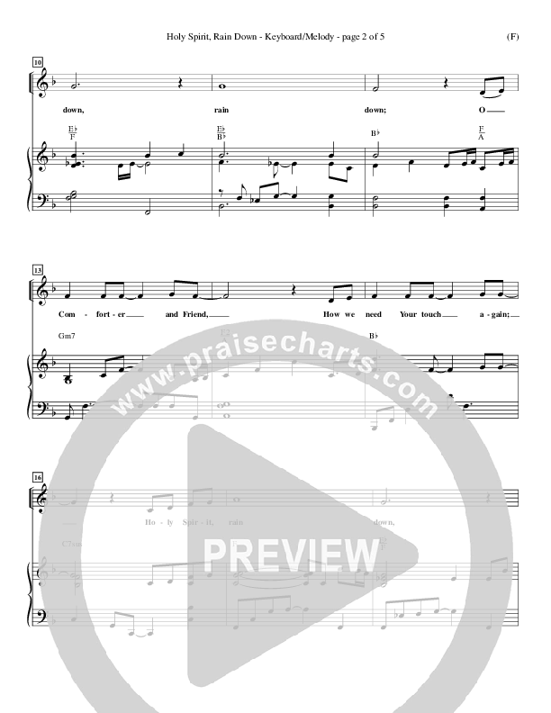 Holy Spirit Rain Down Piano/Vocal (Russell Fragar)