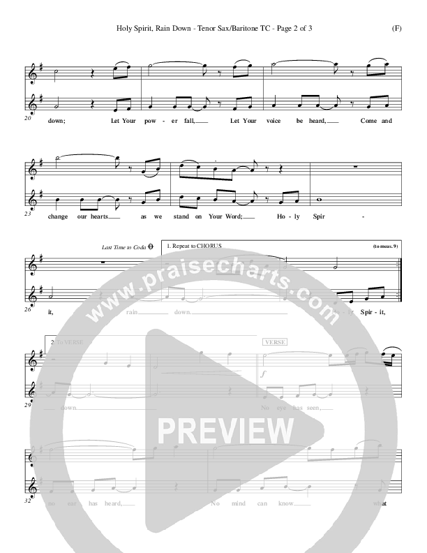 Holy Spirit Rain Down Tenor Sax 2 (Russell Fragar)