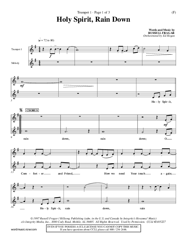 Holy Spirit Rain Down Trumpet 1 (Russell Fragar)