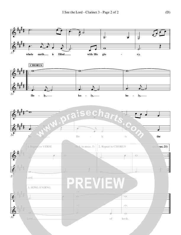 I See The Lord Clarinet 3 (Chris Falson)