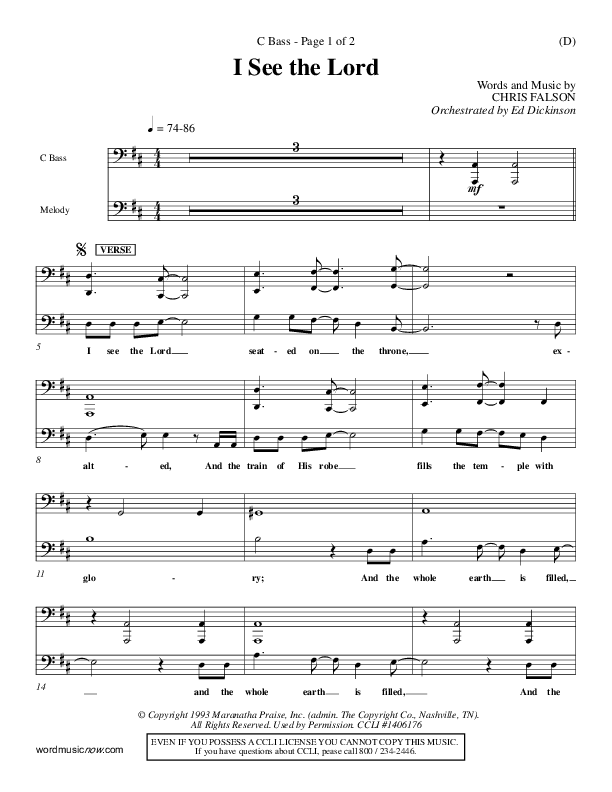 I See The Lord Contrabass (Chris Falson)