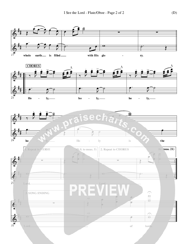 I See The Lord Flute/Oboe (Chris Falson)