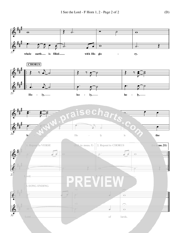 I See The Lord French Horn 1/2 (Chris Falson)