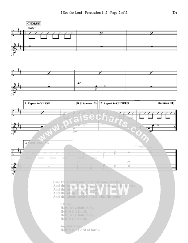 I See The Lord Percussion 1/2 (Chris Falson)