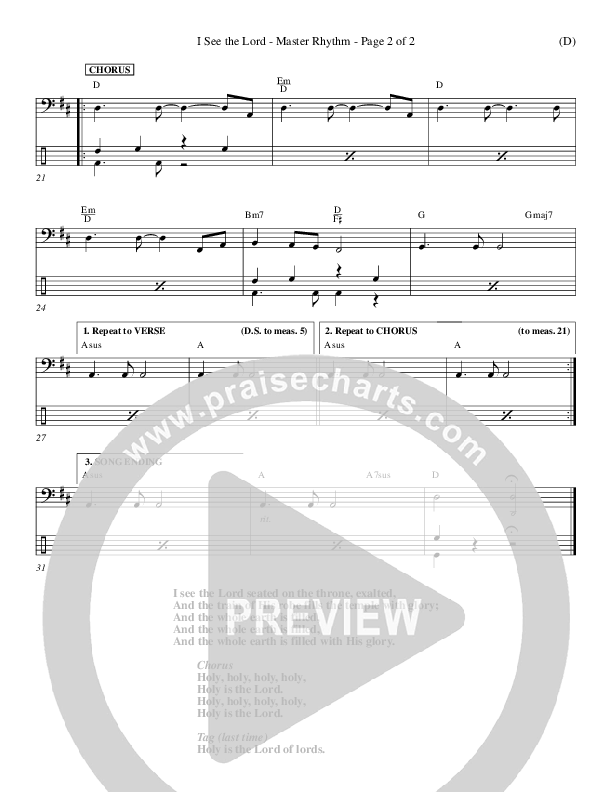 I See The Lord Lead Sheet (Chris Falson)