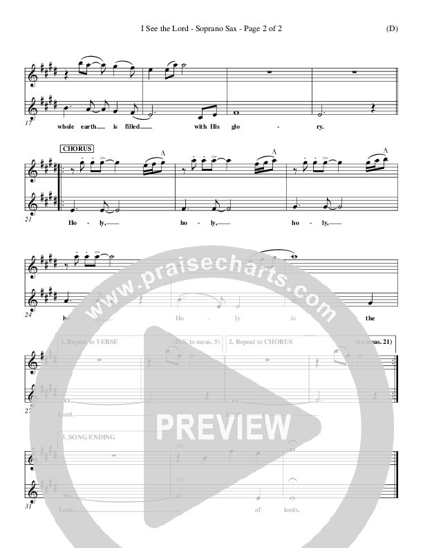 I See The Lord Soprano Sax (Chris Falson)