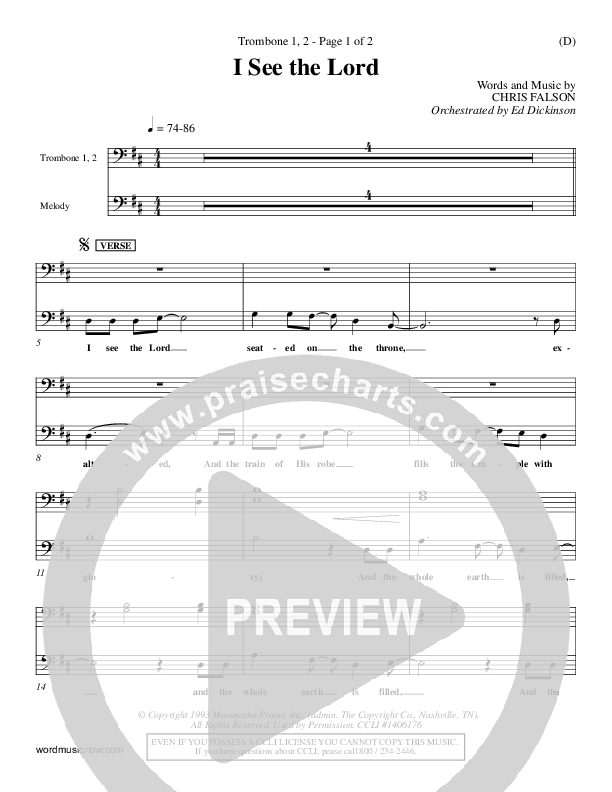 I See The Lord Trombone 1/2 (Chris Falson)