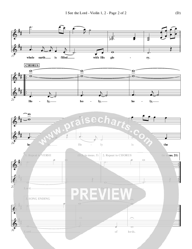 I See The Lord Violin 1/2 (Chris Falson)