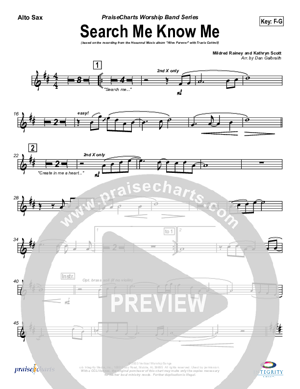 Search Me Know Me Alto Sax (Travis Cottrell)
