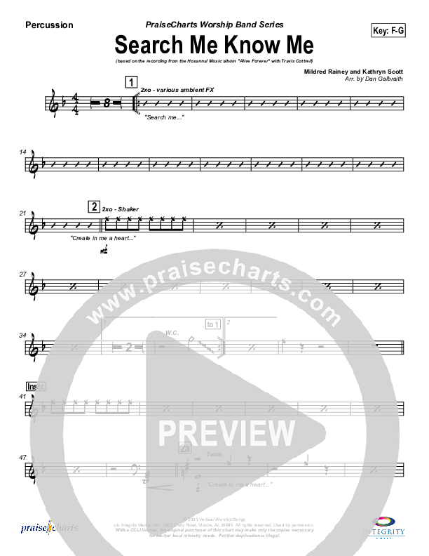 Search Me Know Me Percussion (Travis Cottrell)