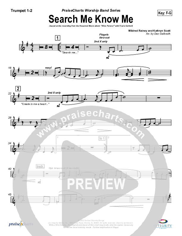 Search Me Know Me Trumpet 1,2 (Travis Cottrell)