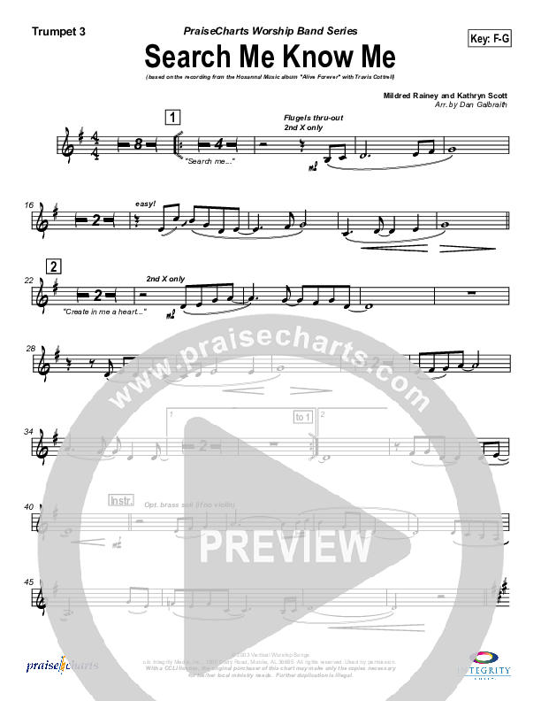 Search Me Know Me Trumpet 3 (Travis Cottrell)