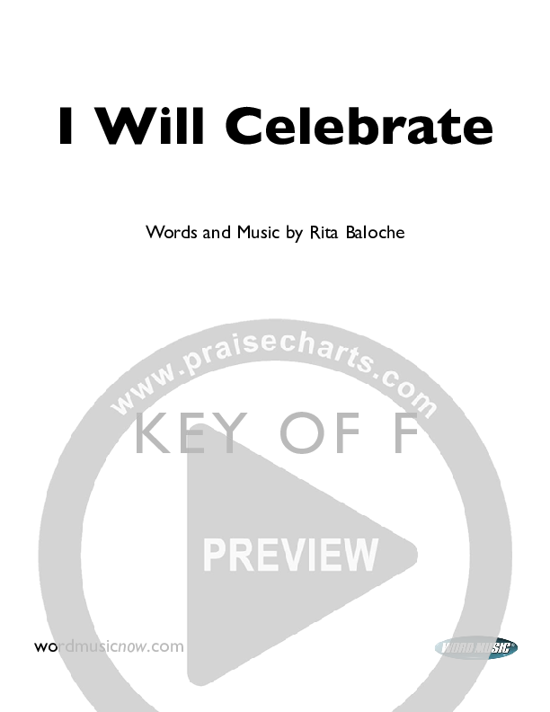 I Will Celebrate Orchestration (Rita Baloche)