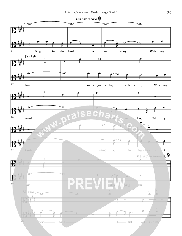 I Will Celebrate Viola (Rita Baloche)