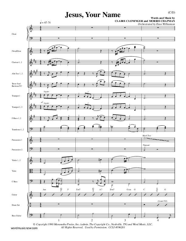Jesus Your Name Conductor's Score (Morris Chapman)