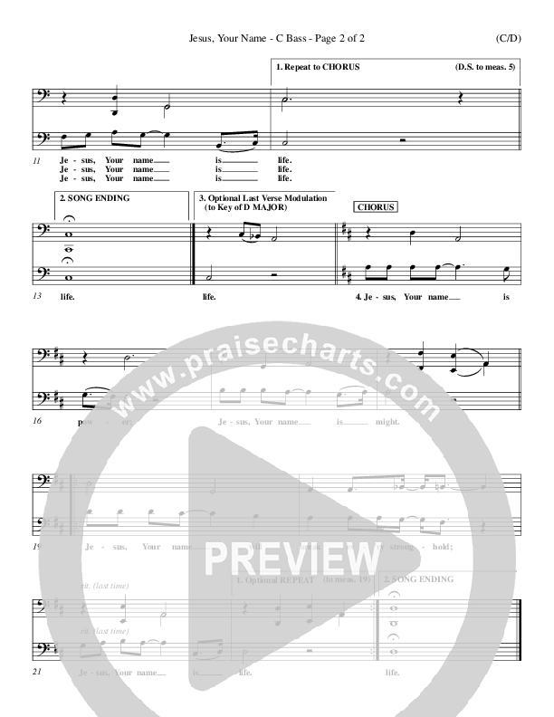 Jesus Your Name Contrabass (Morris Chapman)