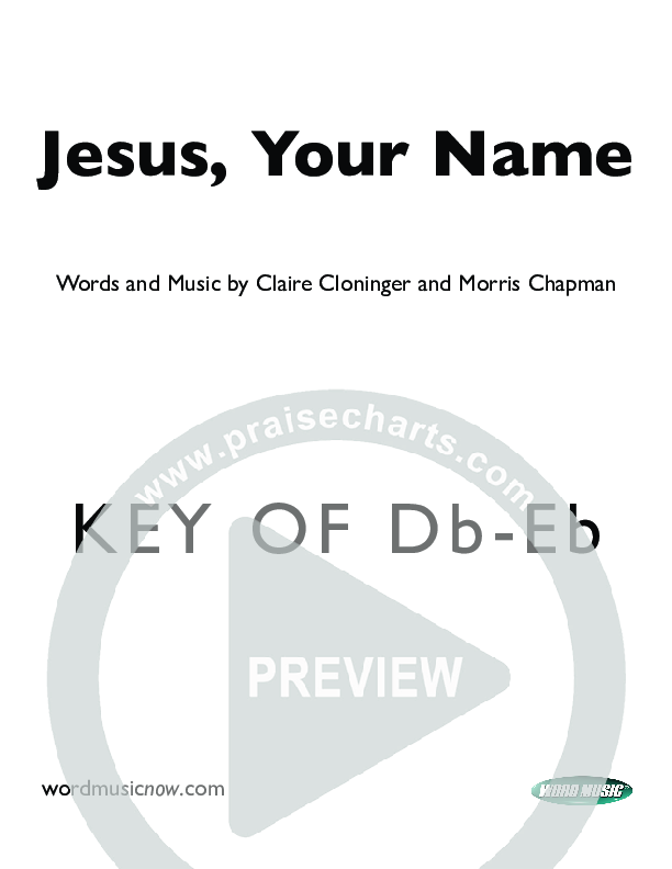 Jesus Your Name Cover Sheet (Morris Chapman)