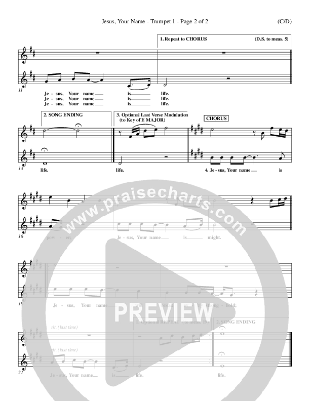 Jesus Your Name Trumpet 1 (Morris Chapman)