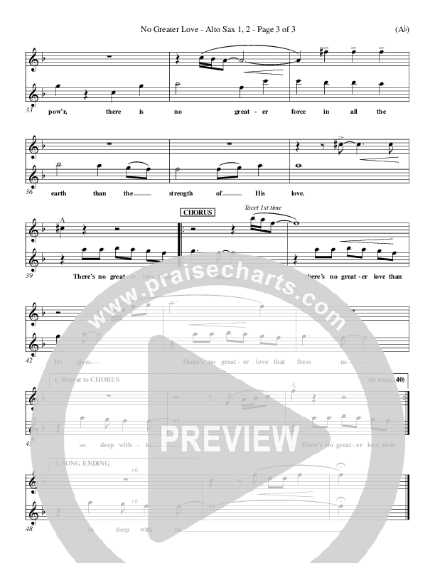 No Greater Love Alto Sax 1/2 (Tommy Walker)