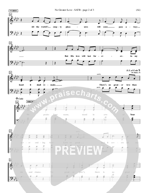 No Greater Love Choir Vocals (SATB) (Tommy Walker)