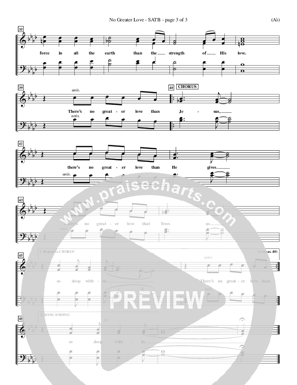 No Greater Love Choir Vocals (SATB) (Tommy Walker)