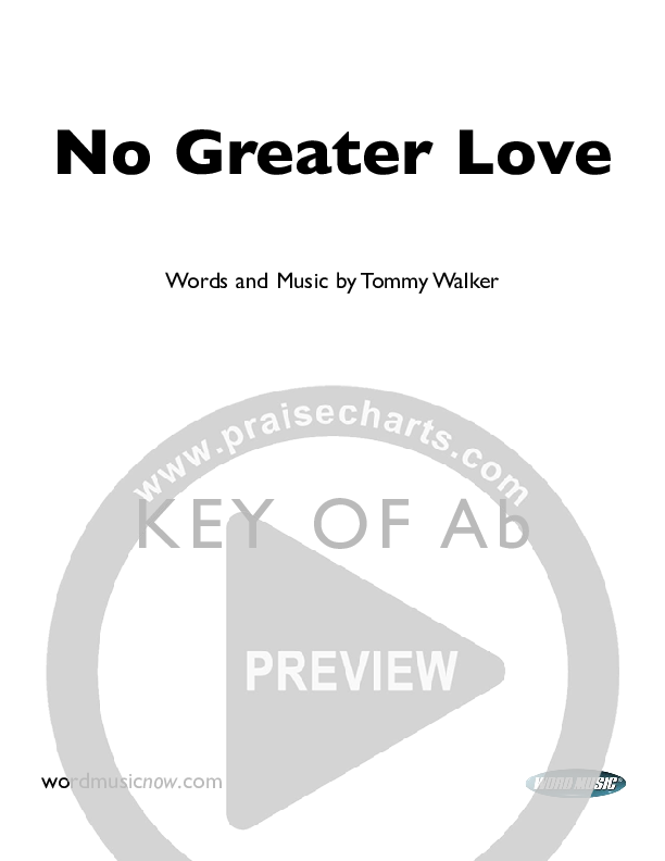 No Greater Love Cover Sheet (Tommy Walker)
