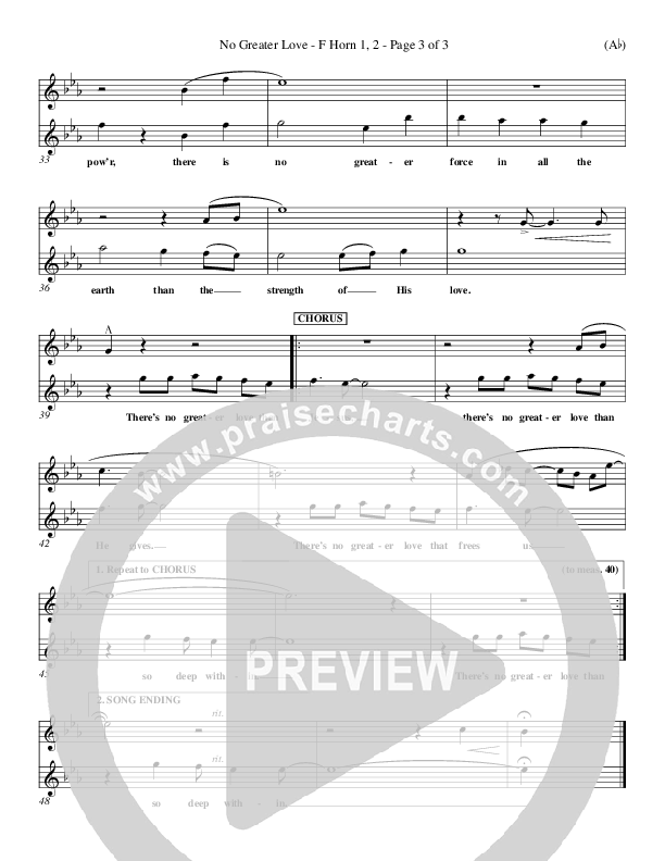 No Greater Love French Horn 1/2 (Tommy Walker)