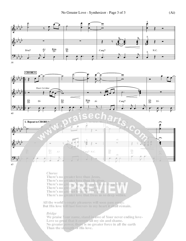 No Greater Love Synth (Tommy Walker)