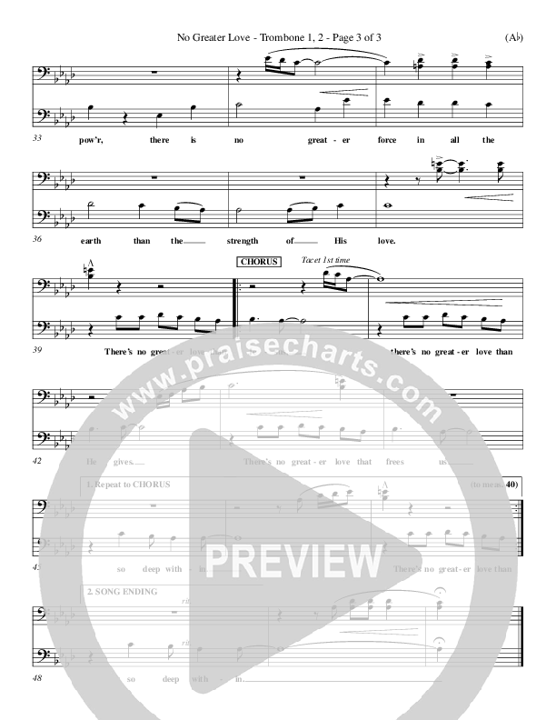 No Greater Love Trombone 1/2 (Tommy Walker)