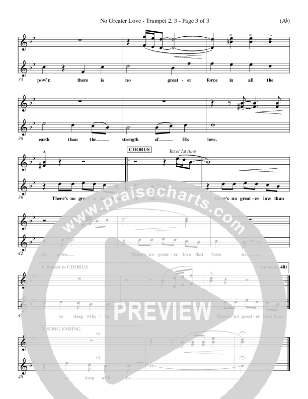 No Greater Love Trumpet 2/3 (Tommy Walker)