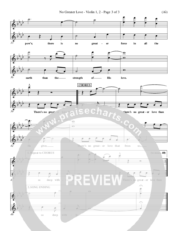 No Greater Love Violin 1/2 (Tommy Walker)