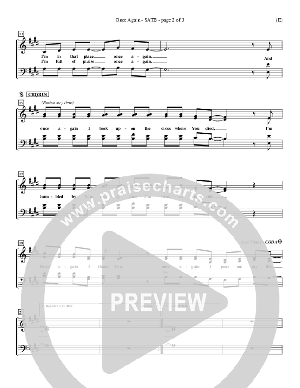 Once Again Choir Sheet (SATB) (Matt Redman)