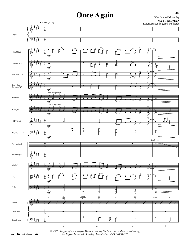 Once Again Conductor's Score (Matt Redman)