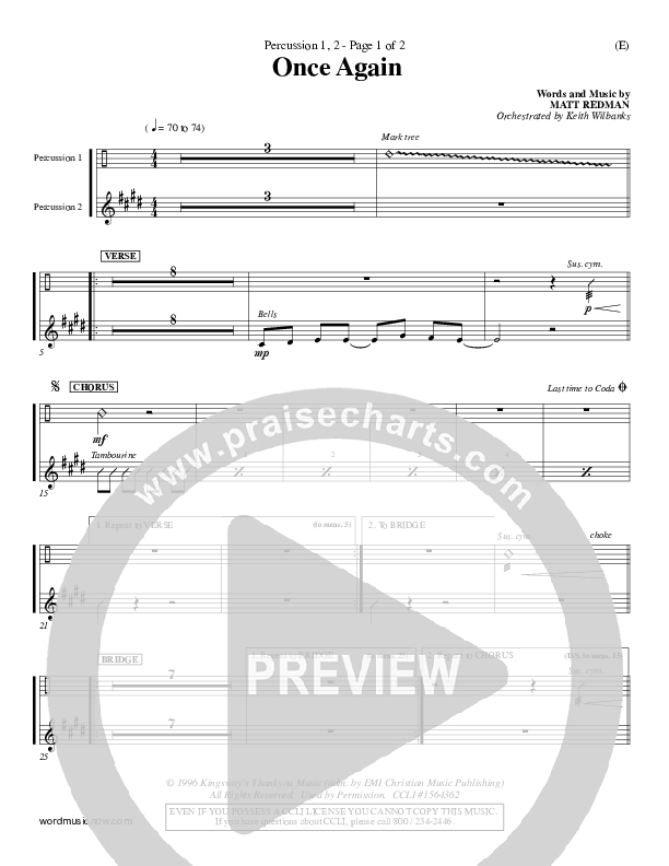 Once Again Percussion 1/2 (Matt Redman)