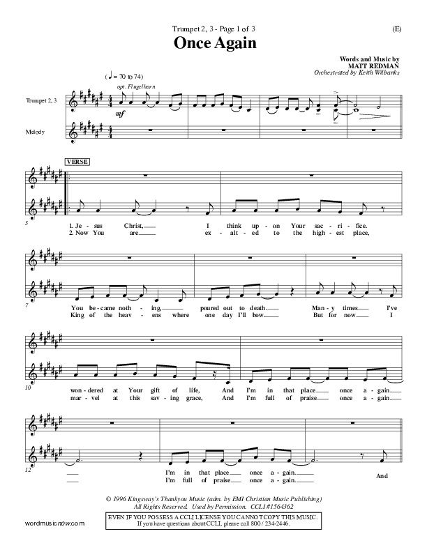 Once Again Trumpet 2/3 (Matt Redman)