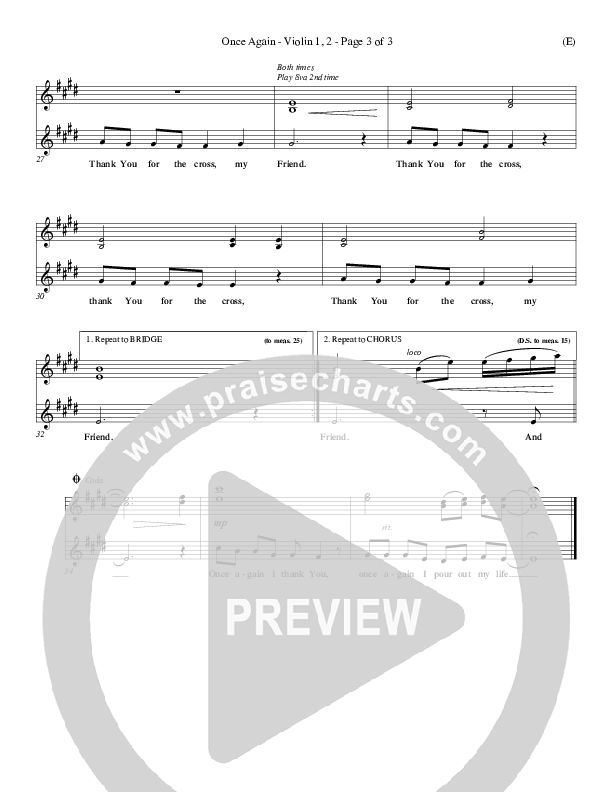 Once Again Violin 1/2 (Matt Redman)