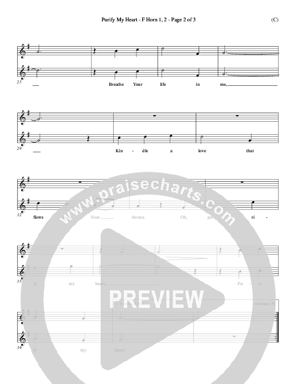 Purify My Heart French Horn 1/2 (Jeff Nelson)