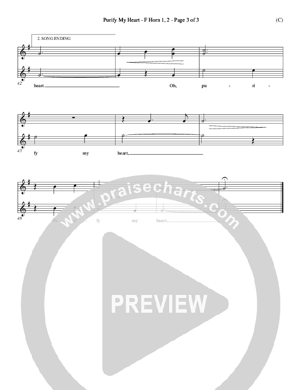 Purify My Heart French Horn 1/2 (Jeff Nelson)