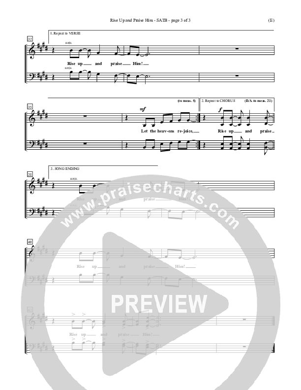 Rise Up and Praise Him Choir Sheet (SATB) (Paul Baloche)