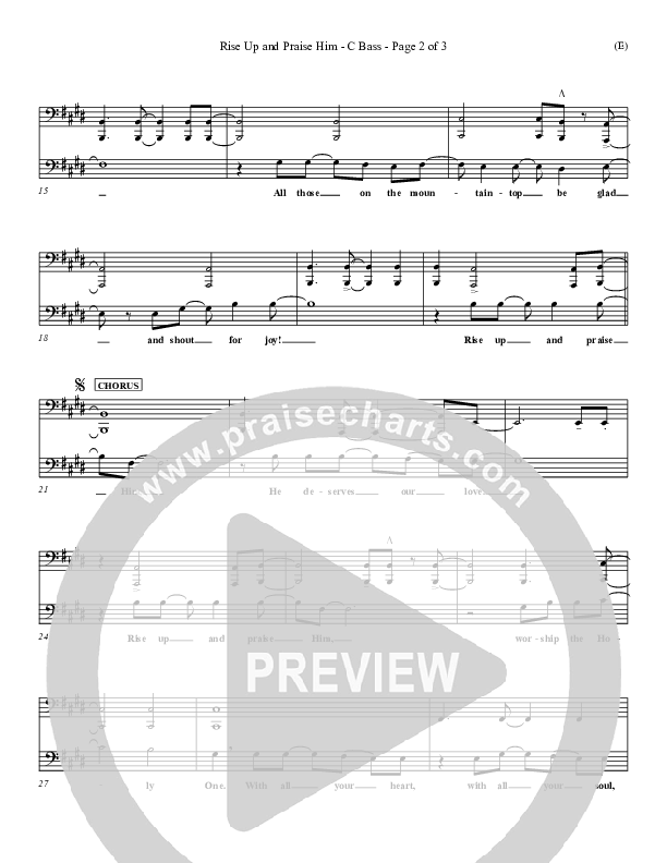 Rise Up and Praise Him Contrabass (Paul Baloche)