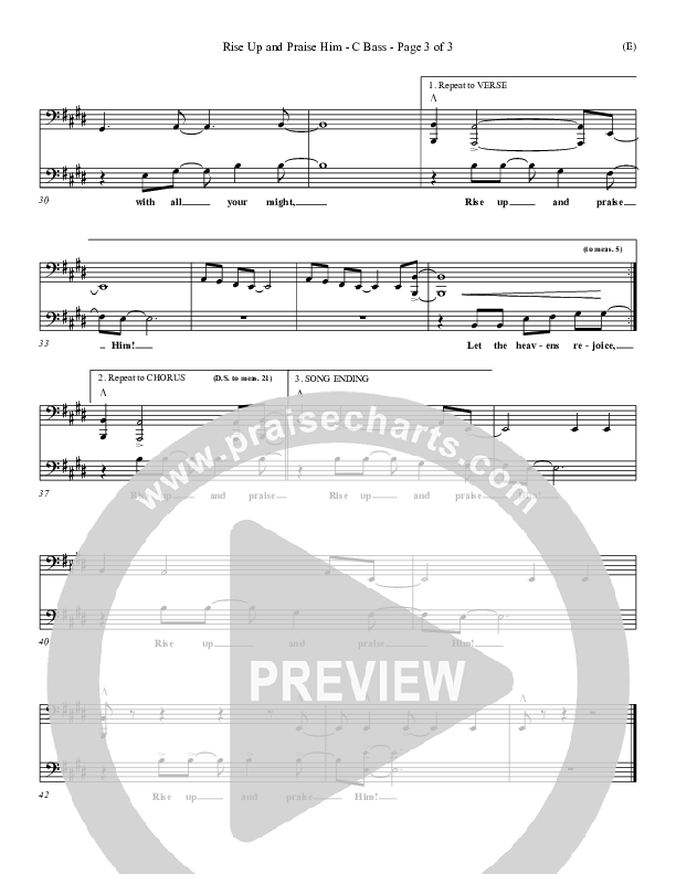 Rise Up and Praise Him Contrabass (Paul Baloche)