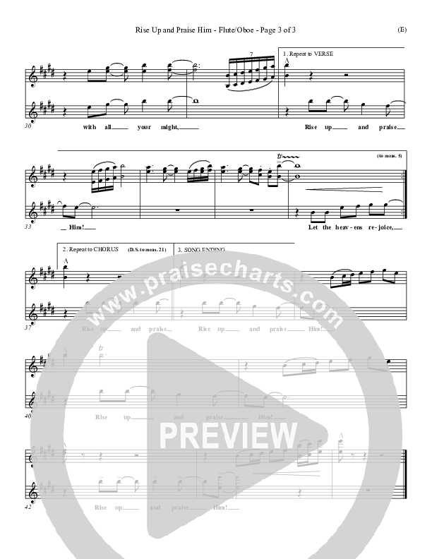 Rise Up and Praise Him Flute/Oboe (Paul Baloche)