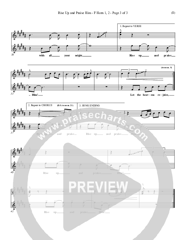 Rise Up and Praise Him French Horn 1/2 (Paul Baloche)