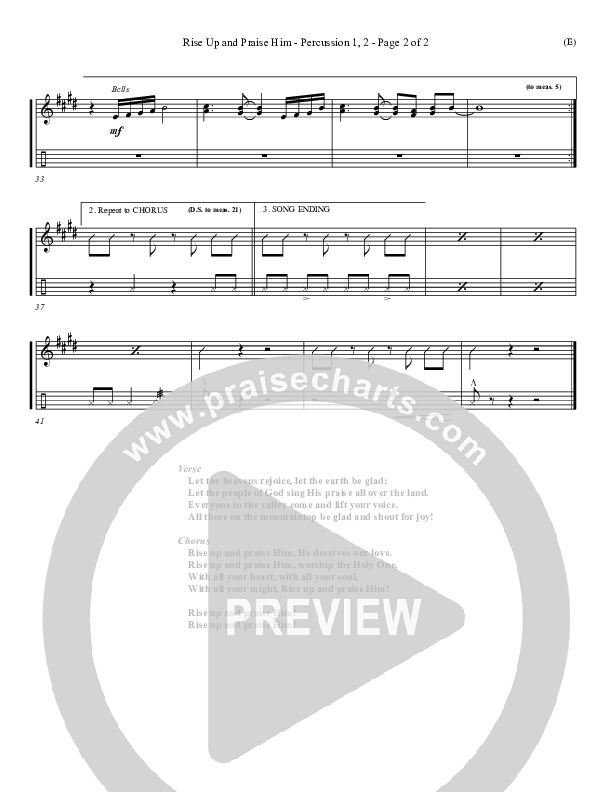 Rise Up and Praise Him Percussion 1/2 (Paul Baloche)