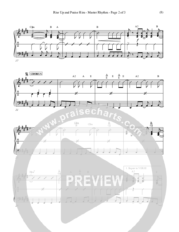 Rise Up and Praise Him Rhythm Chart (Paul Baloche)