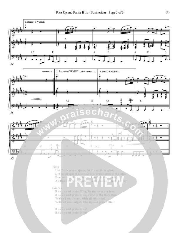 Rise Up and Praise Him Synth (Paul Baloche)