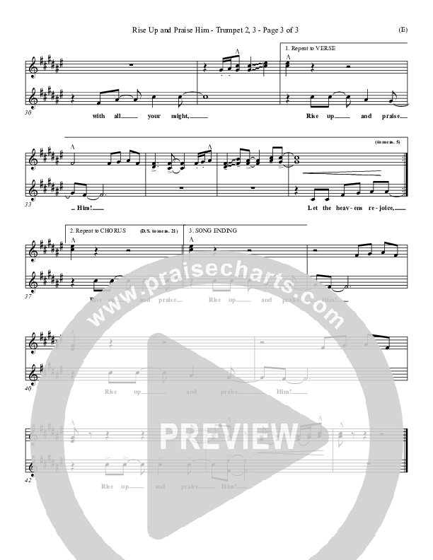 Rise Up and Praise Him Trumpet 2/3 (Paul Baloche)