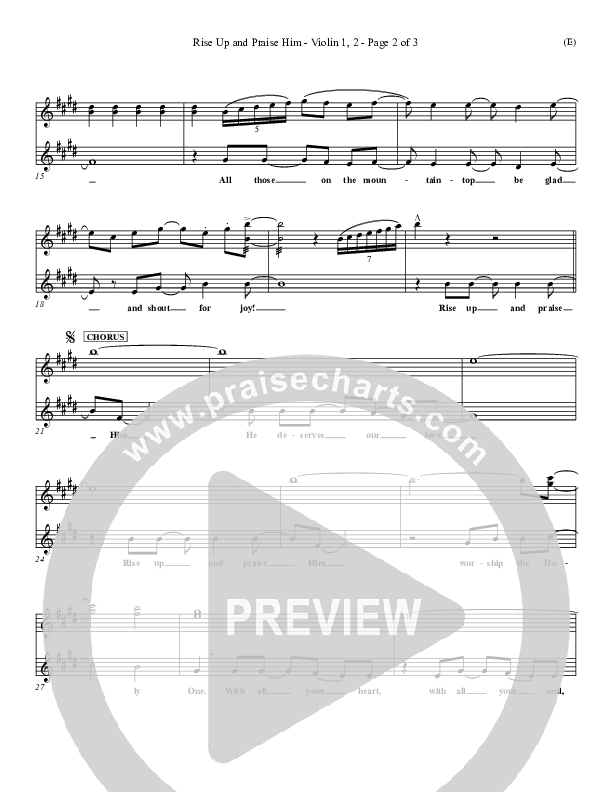 Rise Up and Praise Him Violin 1/2 (Paul Baloche)