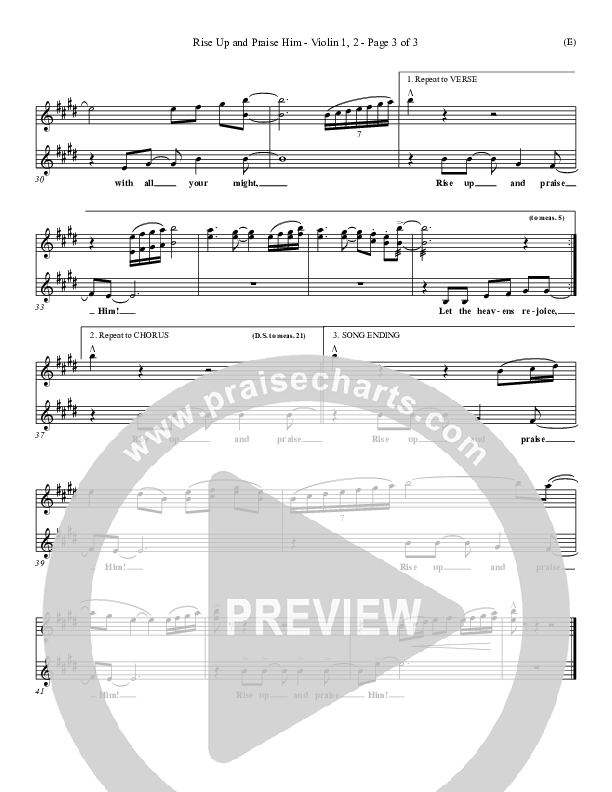 Rise Up and Praise Him Violin 1/2 (Paul Baloche)